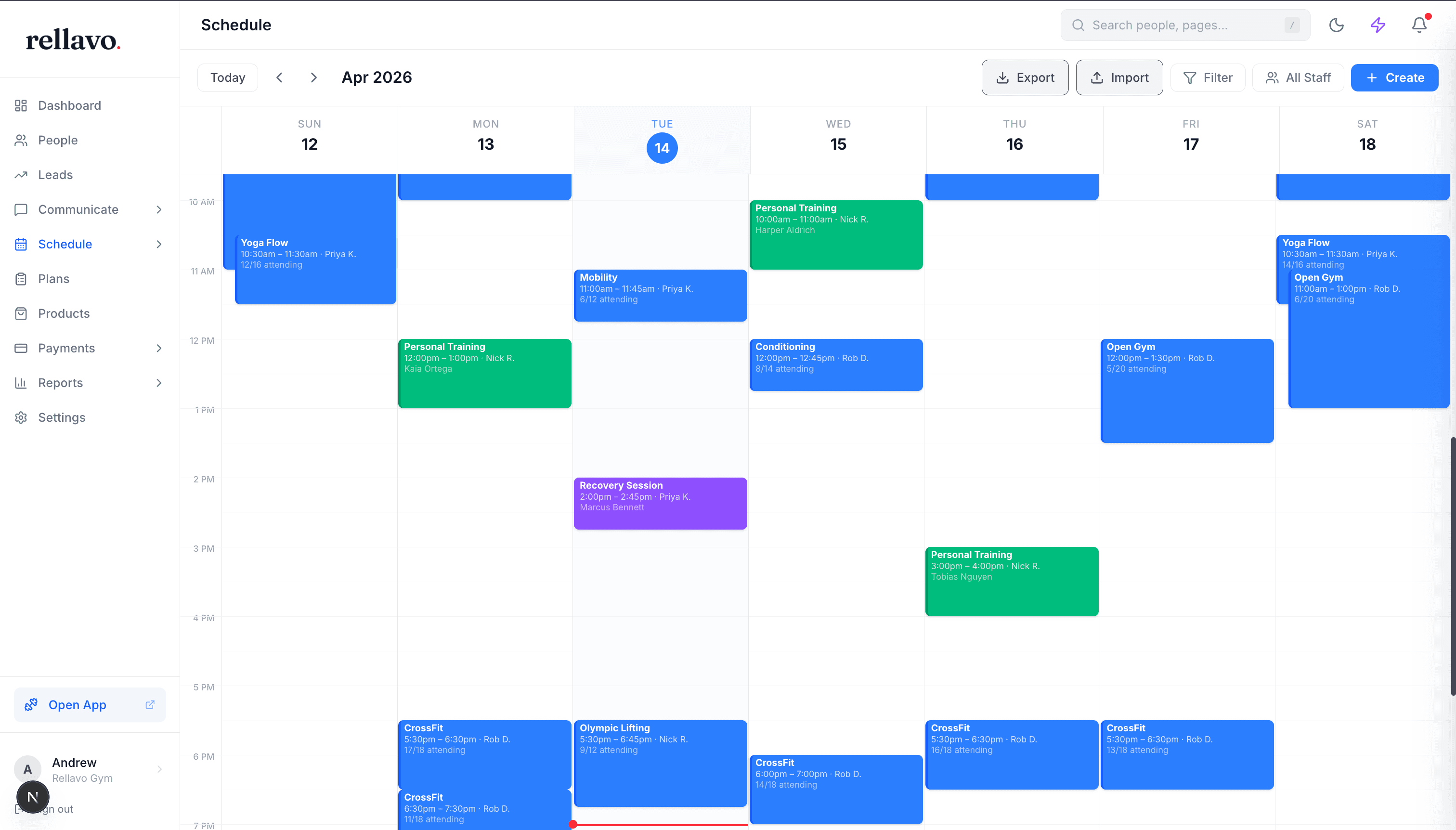 Rellavo Schedule